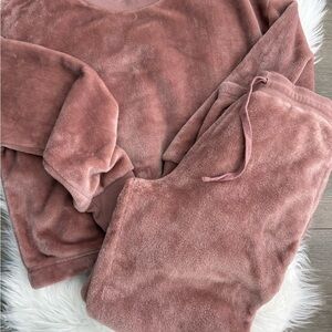 Cozy Pink Velour Loungewear Set